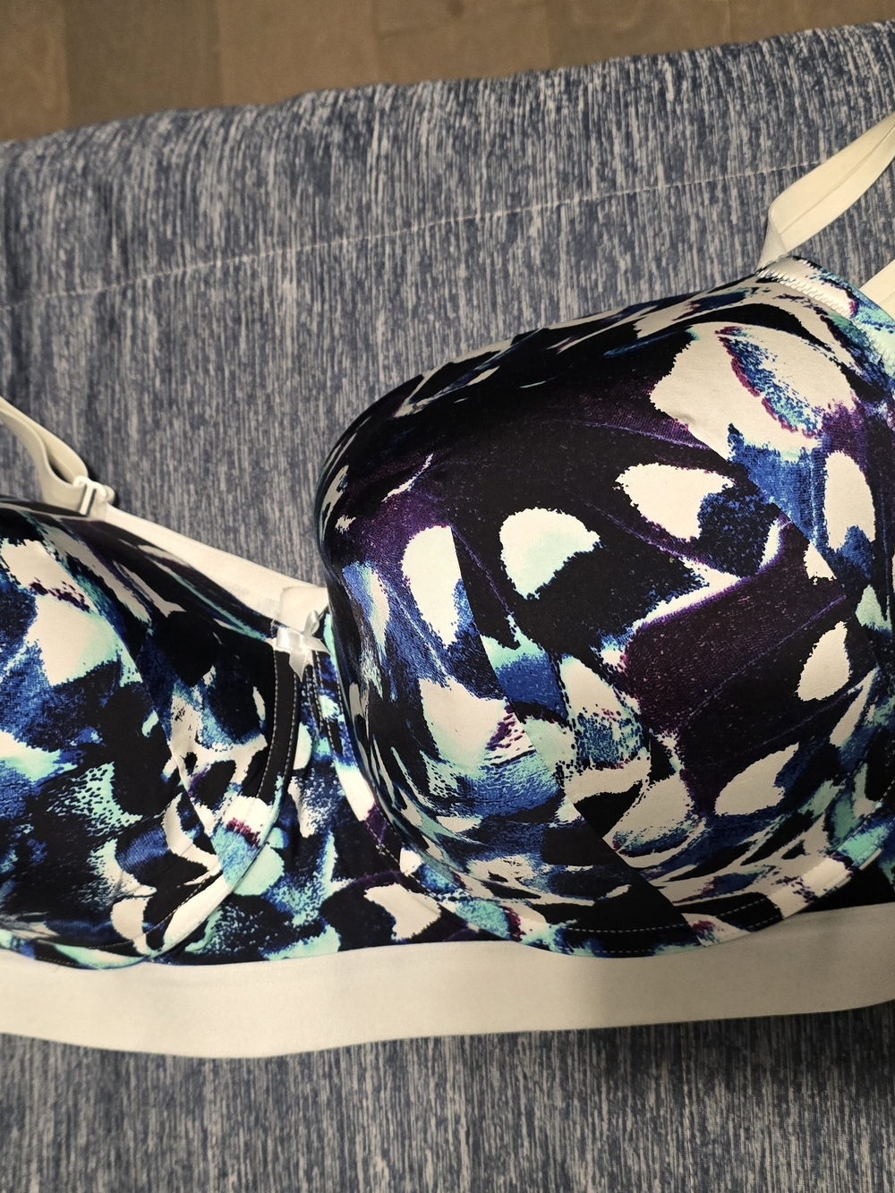 torrid Blue, White & Black Abstract Underwire Bra